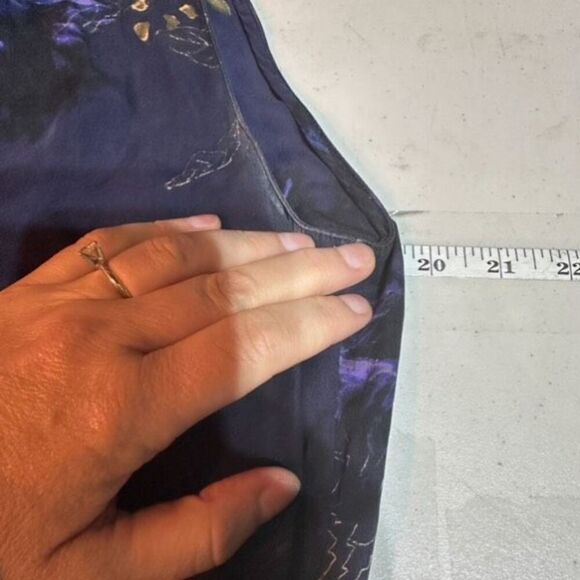 Babaton Aritzia Women's Floral Silk Benedict Sleeveless Shirt Dress Navy Medium - Picture 3 of 13